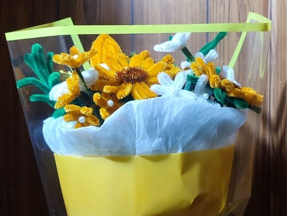 Buket Bunga Kawat Bulu